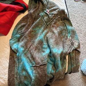 MV Sport Courtney Burnout V-Notch Hooded Sweatshirt